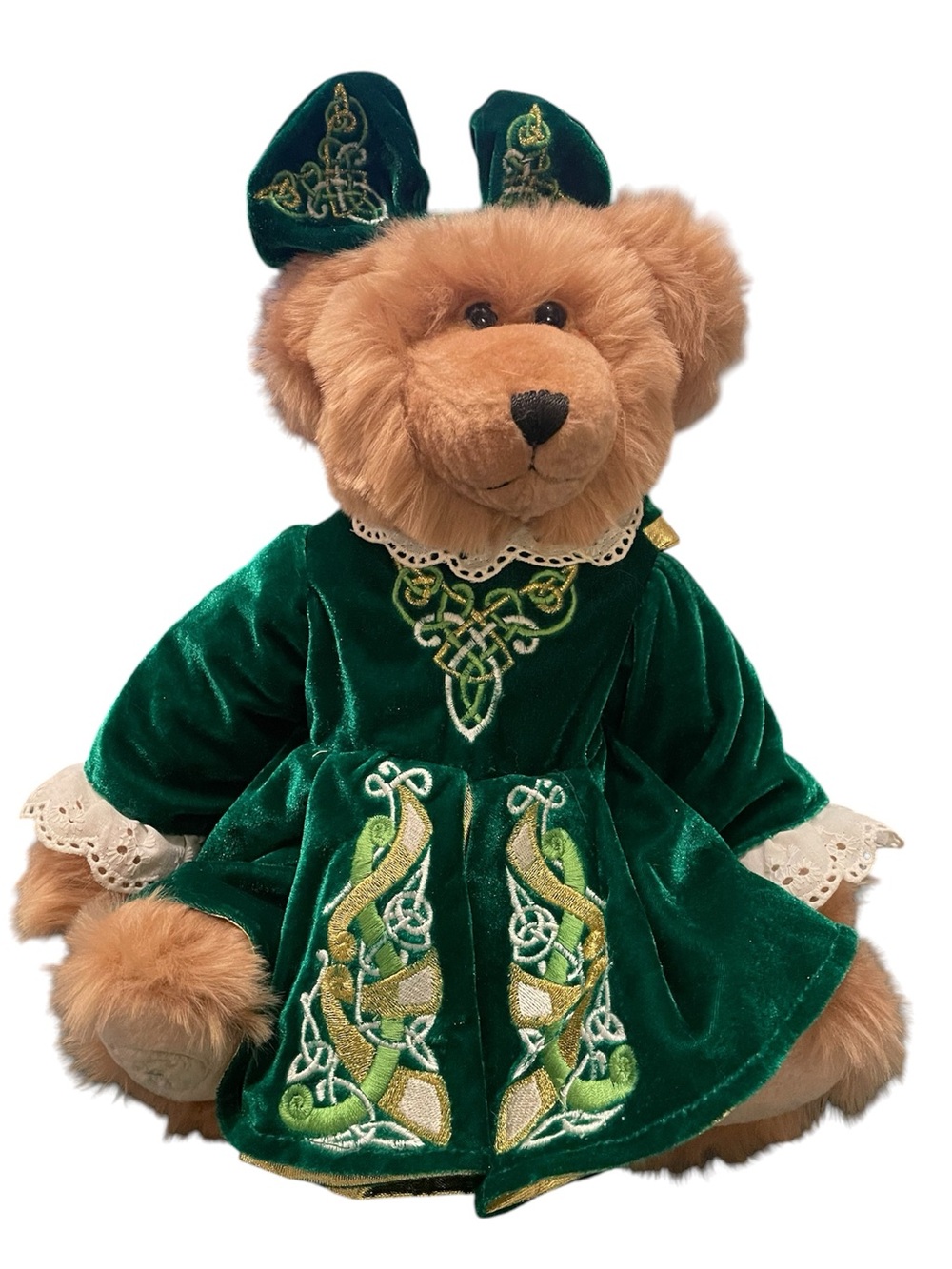 TRADITIONAL CRAFTWEAR Irish Dancer Plush Bear with Embroidered Dress RETIRED NWT